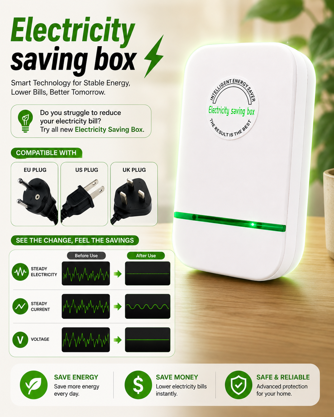 ⚡ Smart Energy Saver Device – Optimize Your Home Power Usage