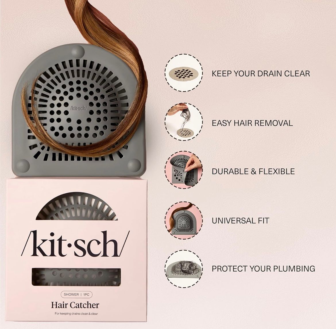 Flexible Silicone Sink Strainer & Hair Catcher