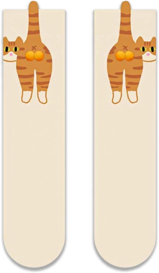 Cute Cat Socks with Fuzzy Balls