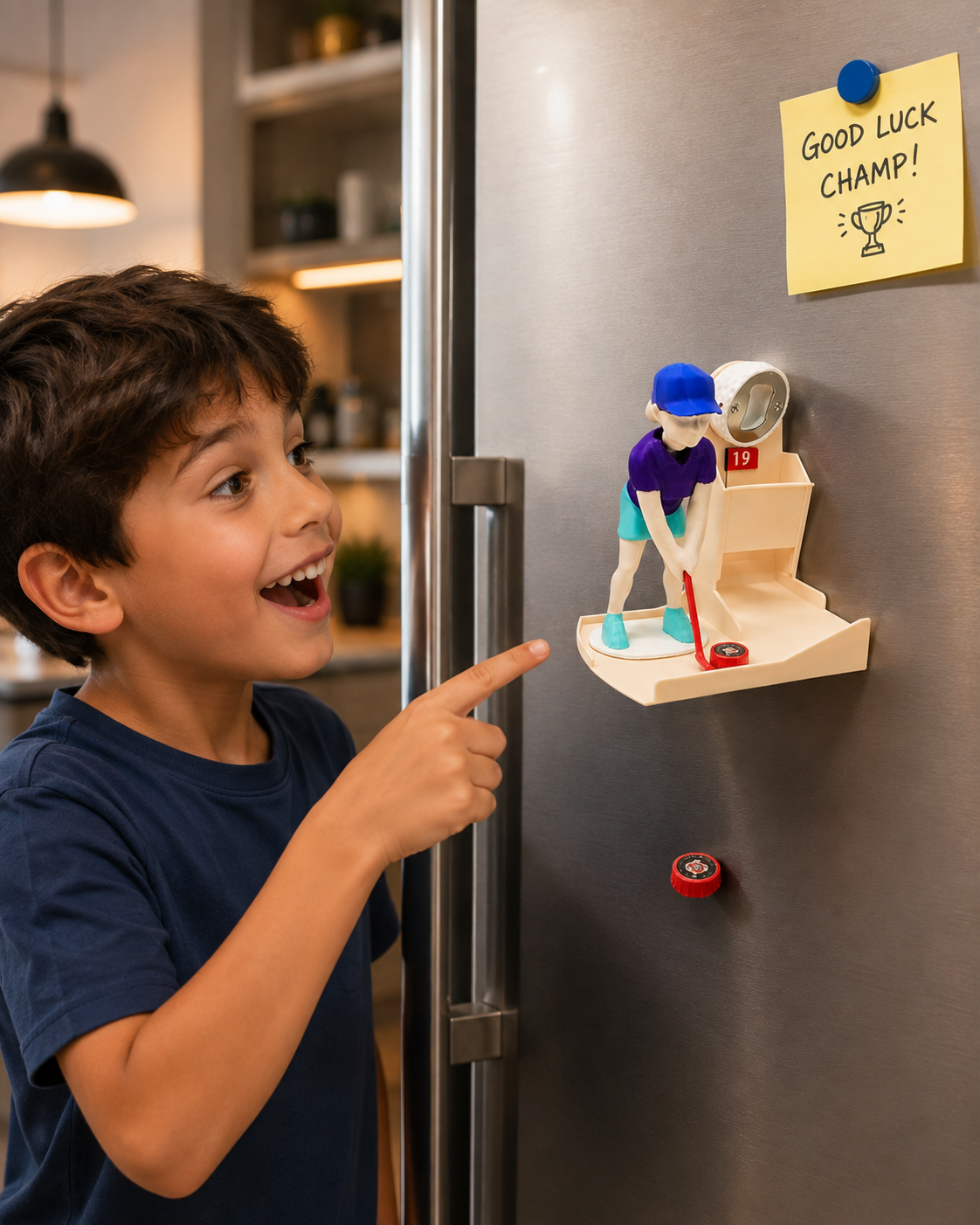 🏒 Hockey Shooter™ – Fridge Magnet Bottle Opener
