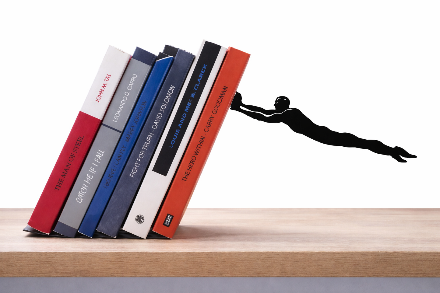 Superhero Bookend – Floating Illusion Shelf Support