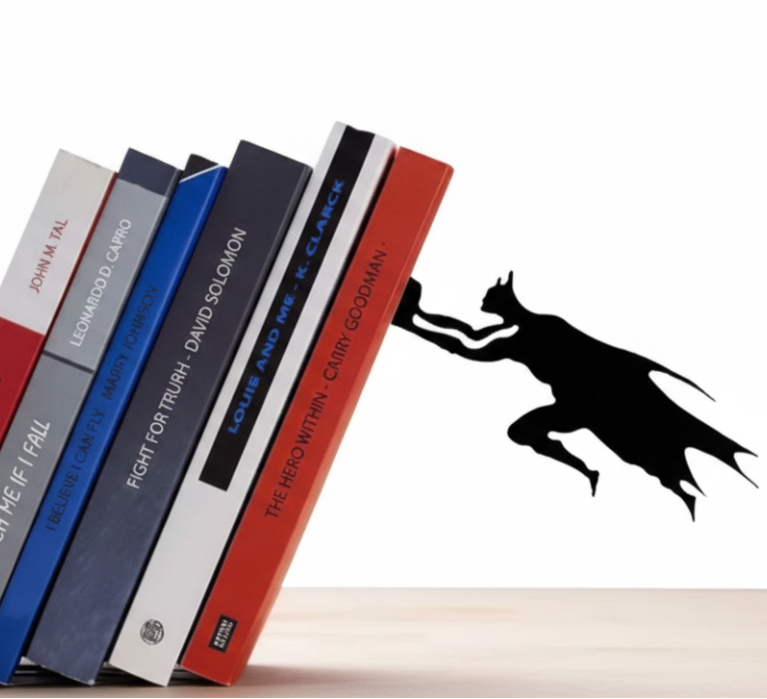 Superhero Bookend – Floating Illusion Shelf Support