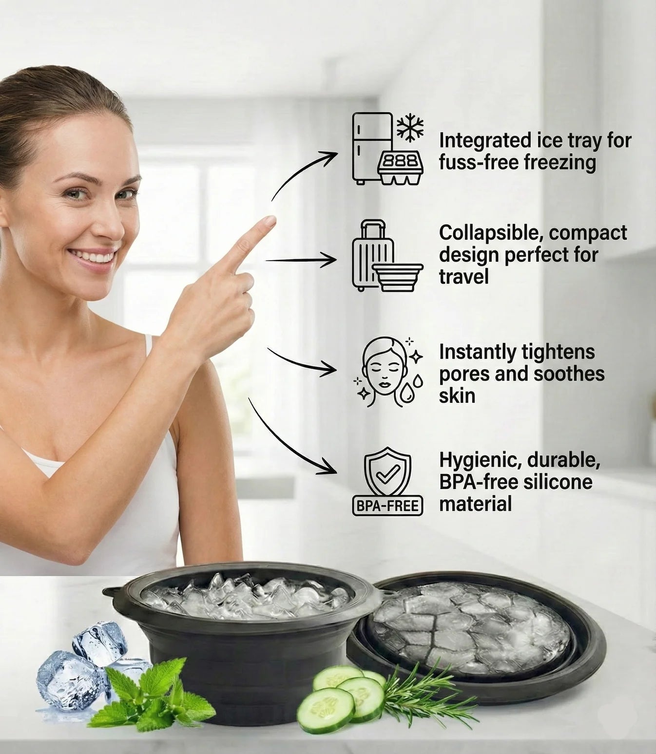 Premium Silicone Face Ice Bowl