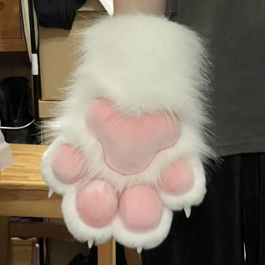 Furry Cat Paw Gloves