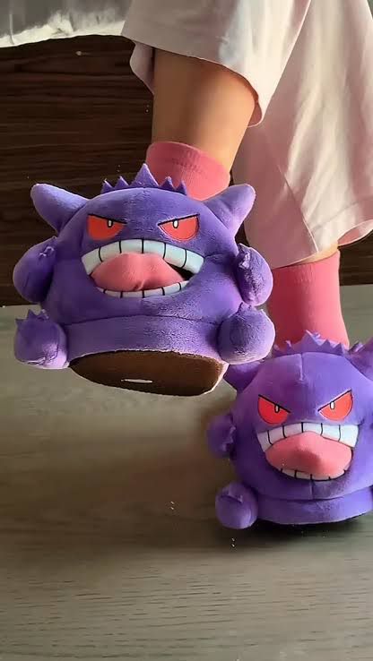 Gengar Plush Slippers - Cozy Pokemon Character Shoes For Adults