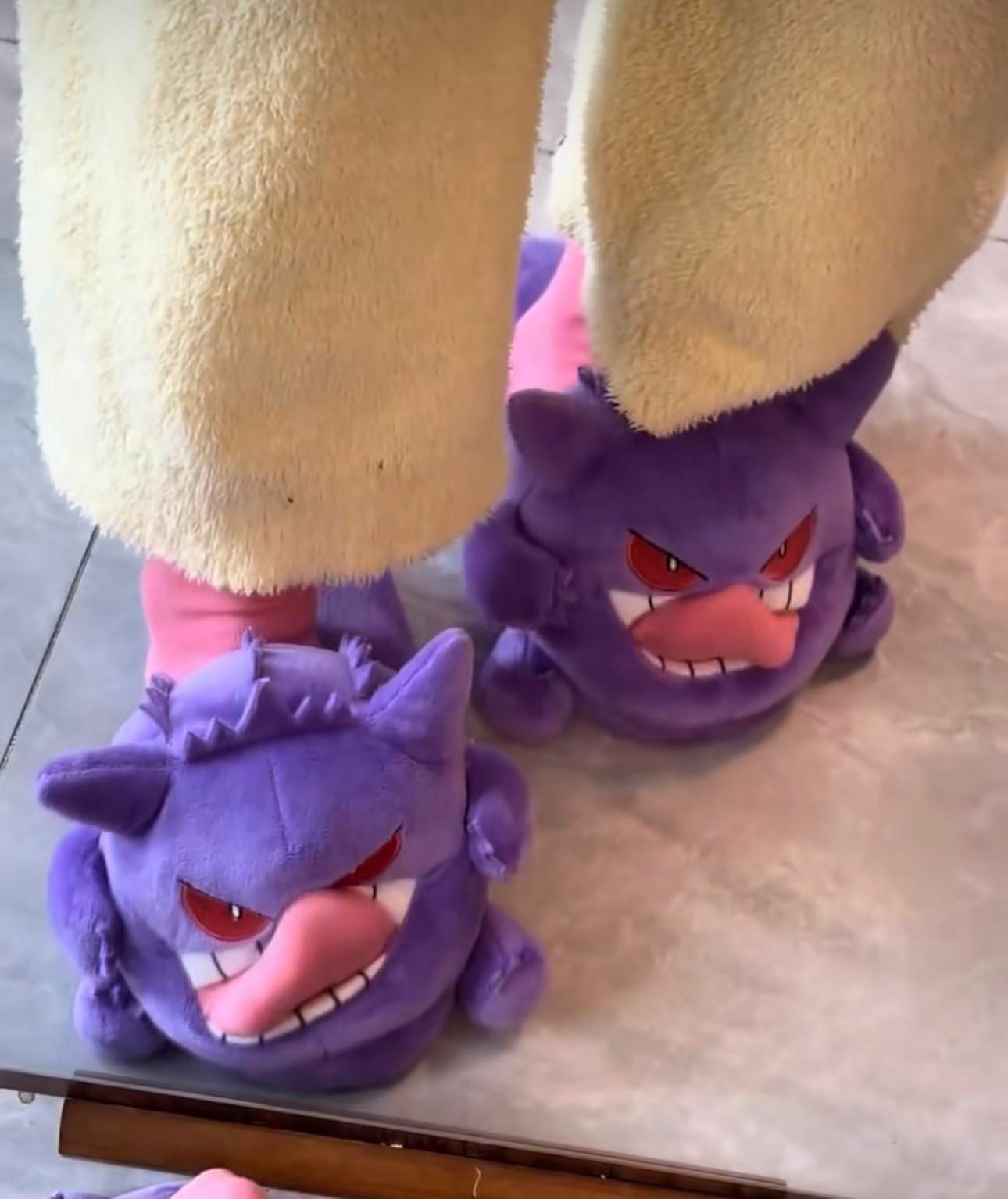 Gengar Plush Slippers - Cozy Pokemon Character Shoes For Adults