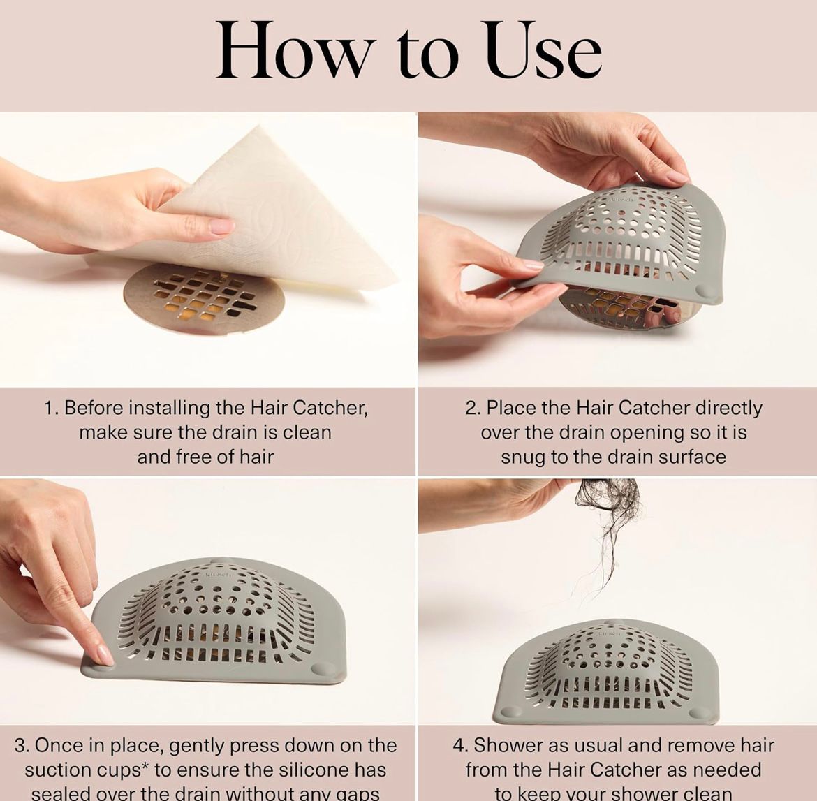 Flexible Silicone Sink Strainer & Hair Catcher