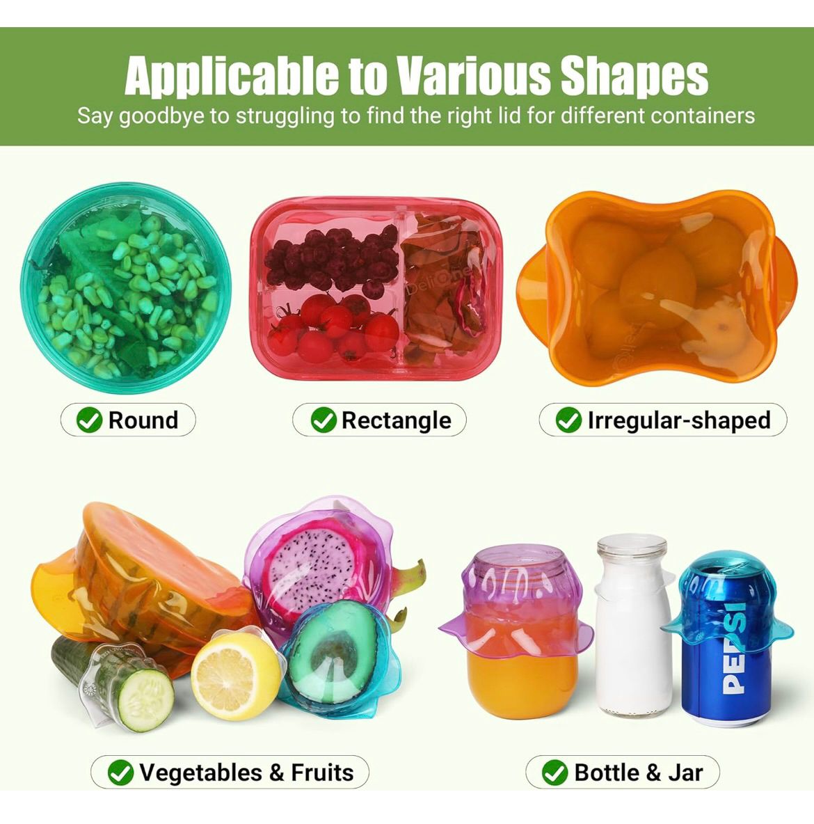 Silicone Stretch Lids for Food Storage
