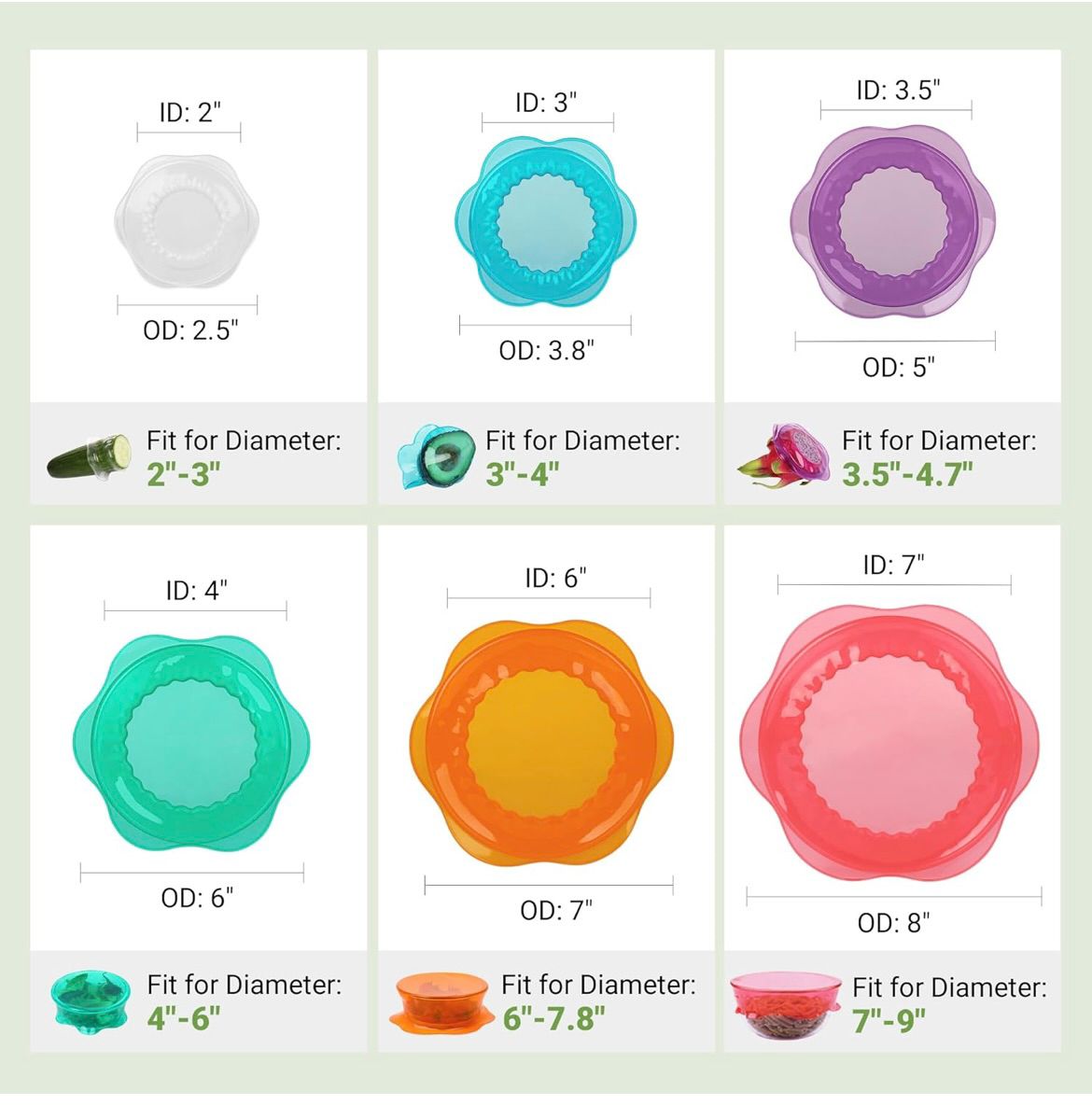 Silicone Stretch Lids for Food Storage