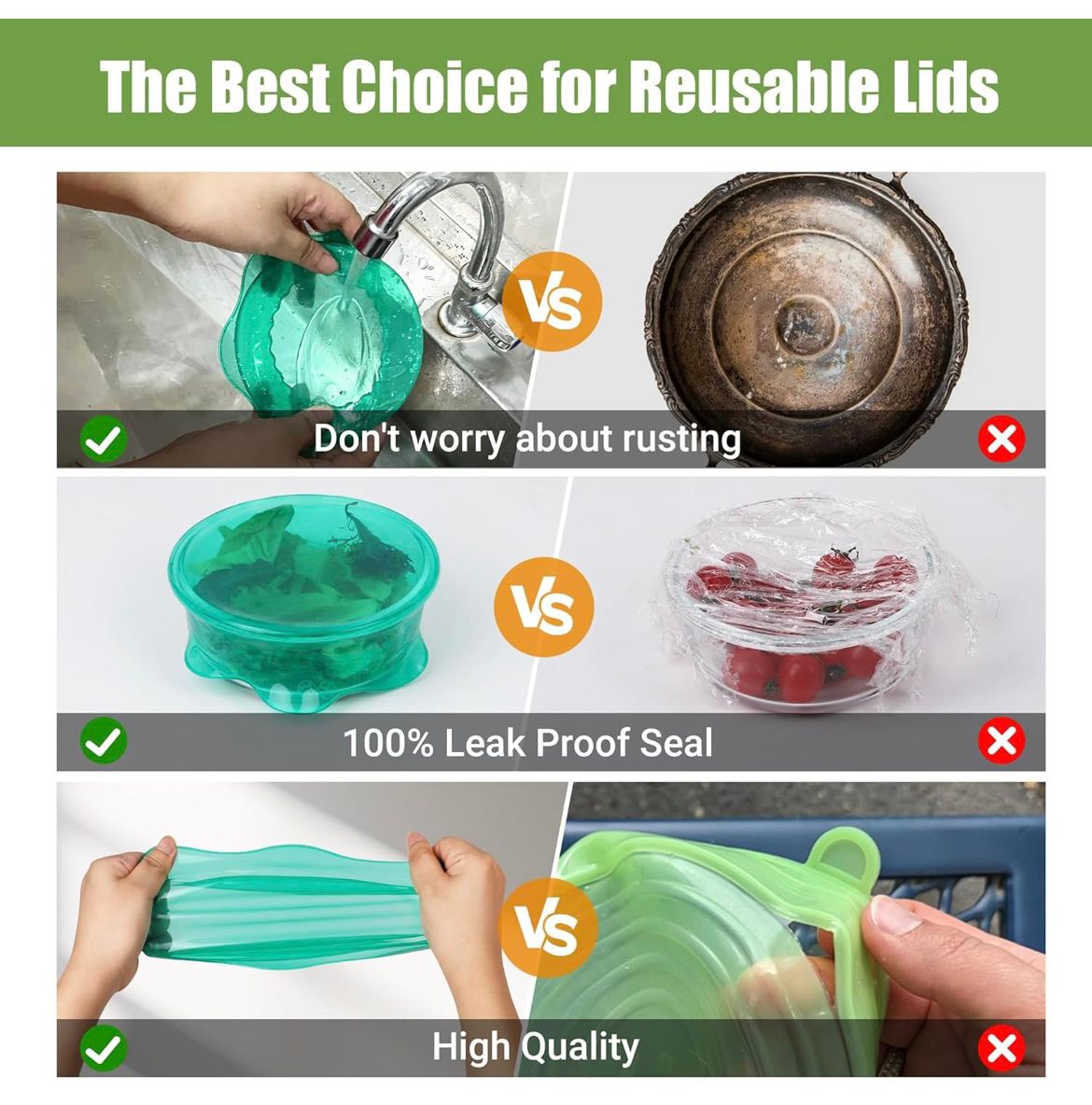 Silicone Stretch Lids for Food Storage