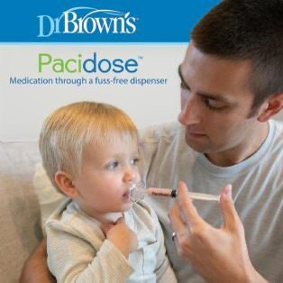 Dr. Brown's Pacidose Pacifier and Liquid Baby Medicine Dispenser with Oral Syringe and  Pacifier Bulbs- 0-6m