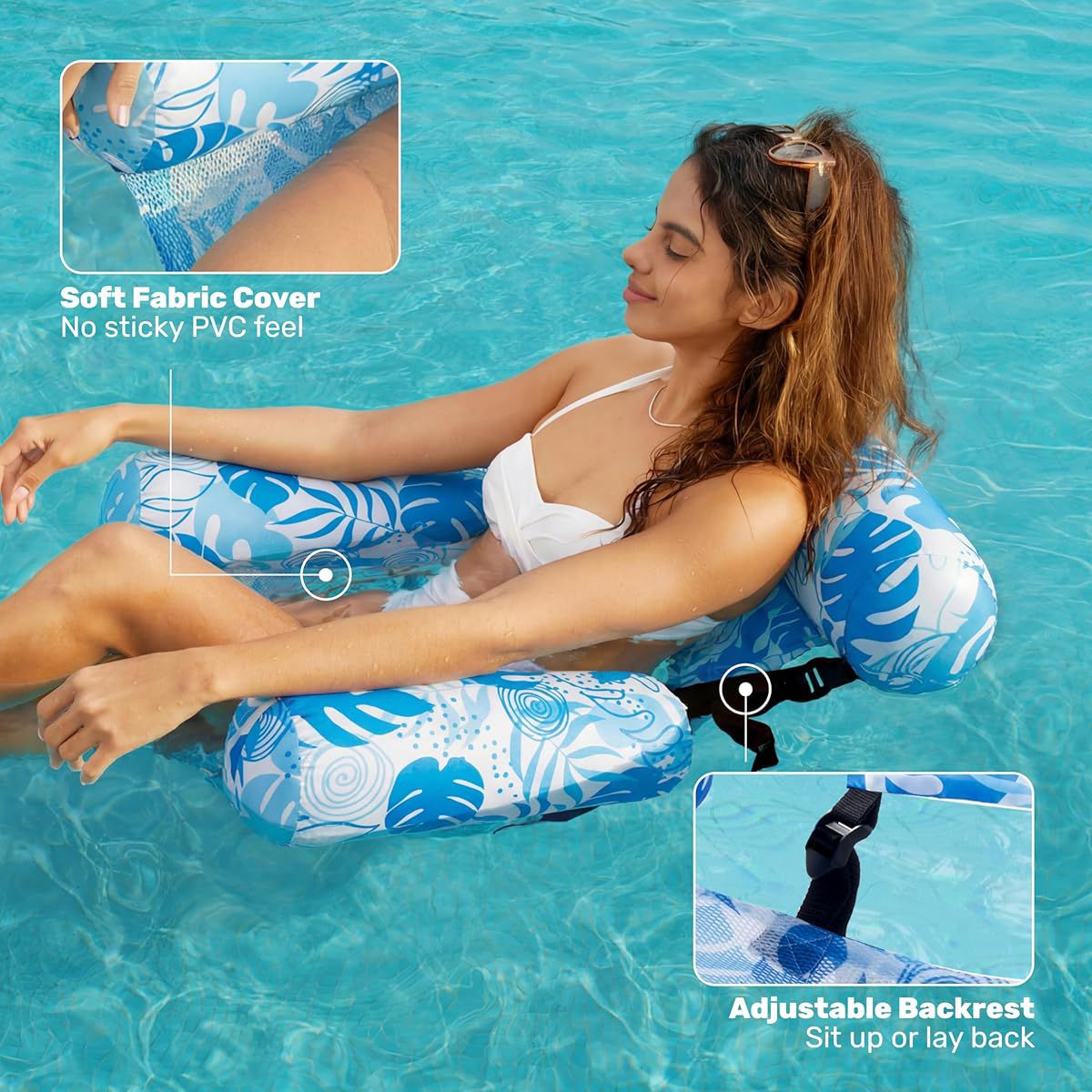 🌴 Inflatable Adjustable Floating Pool Hammock