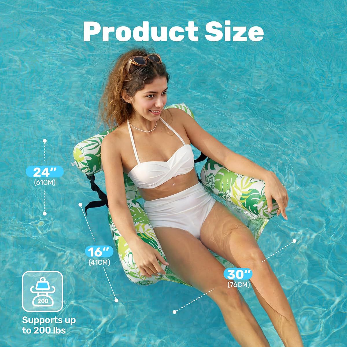 🌴 Inflatable Adjustable Floating Pool Hammock