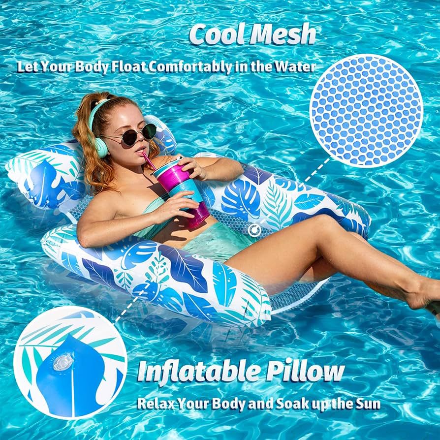 🌴 Inflatable Adjustable Floating Pool Hammock