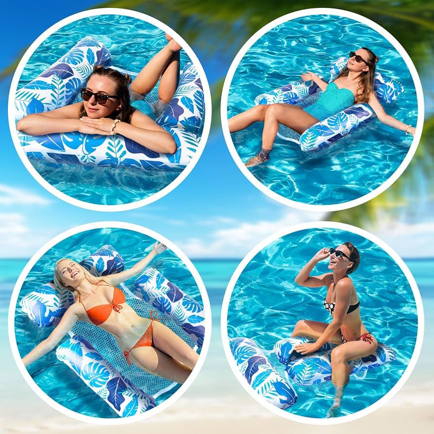 🌴 Inflatable Adjustable Floating Pool Hammock